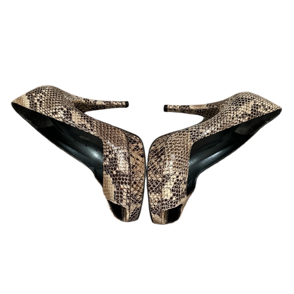 Stuart Weitzman Python Snakeskin Peep Toe Platfor… - image 4